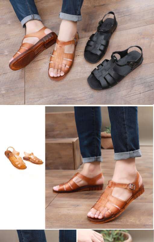 Yaz Erkek Sandaletleri, Moda Düz Topuk Yumuşak Taban, Retro 80'ler Nostalji Stili, Güney Plaj Sandaletleri,_voghion.com