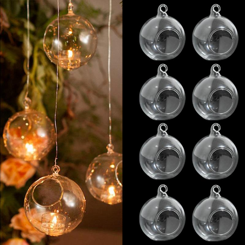 Diametru 6cm/8cm Suport pentru lumânări de ceai, sticlă cristalină, suport pentru lumânări agățate, vază romantică pentru casă, decor agățat_voghion.com