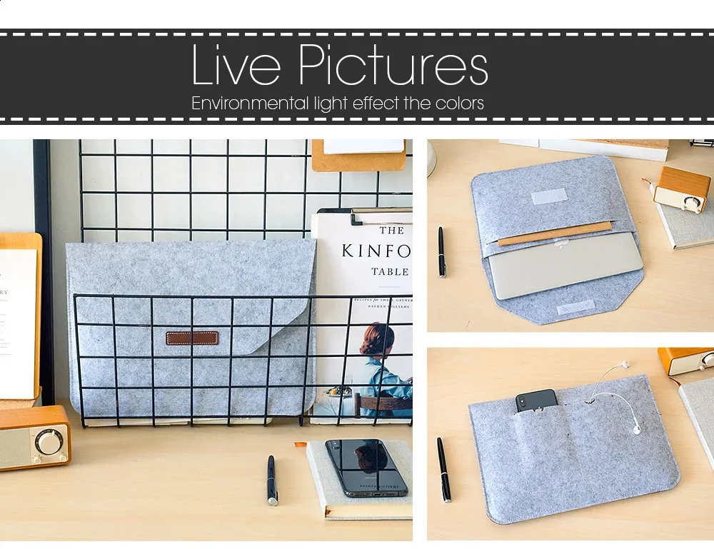 Laptoptasche aus Wollfilz, Hülle für 11, 12, 13, 15,6 Zoll Book Air Pro, Hülle für MateBook mit Mauspad oder Power Mini-Pack_voghion.com