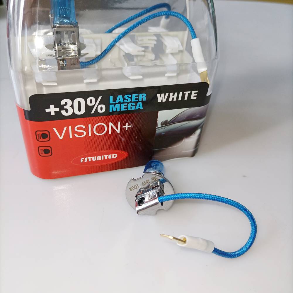 Ampoule halogène Super blanche H3 12V 100W, pour phare de voiture, lampe halogène pour moto, Stock ue_voghion.com