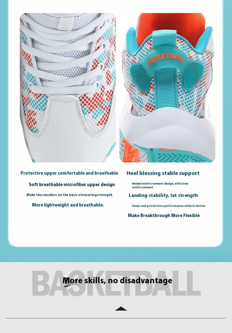Leichte, atmungsaktive, bequeme Basketballschuhe für Sportstudenten mit Dämpfung und Rückprall_voghion.com