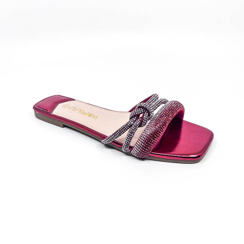 Damen Hausschuhe Damen Ballerinas Flache Slide Sandalen Für Damen Sommer Outdoor Wear High End Strass Stilvolle Trendy Vielseitige Mode Hausschuhe_voghion.com