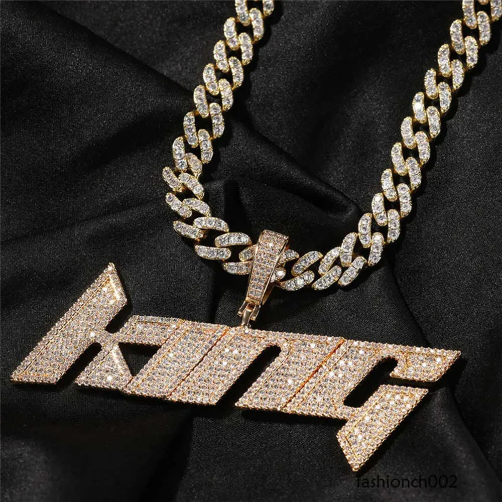 Customized Letter Pendant Copper Set Zircon Fashion Street HipHop Personality Necklace for Men and Women_ipsvogv.com