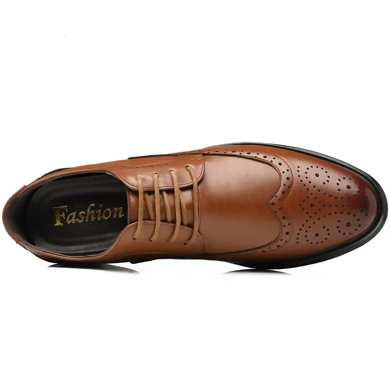 Oxford Echt Kalfsleer Brogue Jurk Klassieke Zakelijke Formele Schoenen Man Handgemaakt Heren 240607_voghion.com