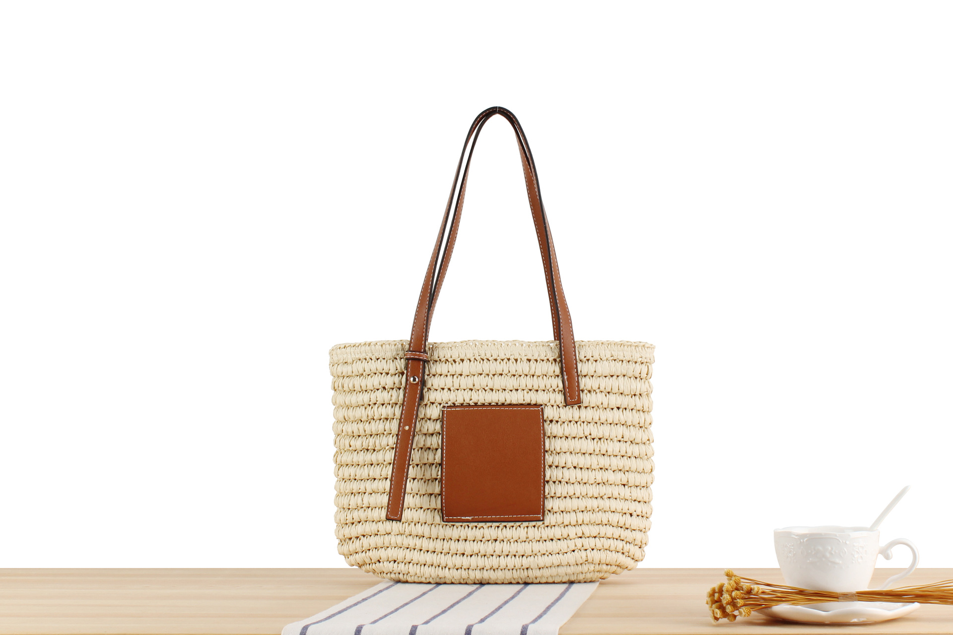 Damen Stroh Schultertasche Im Pastoralstil Für Den Strand_voghion.com