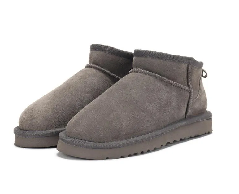 Bottes de neige courtes classiques à la mode pour femmes, bottes chaudes décontractées en peau de mouton et peluche avec sac à poussière pour cartes_voghion.com