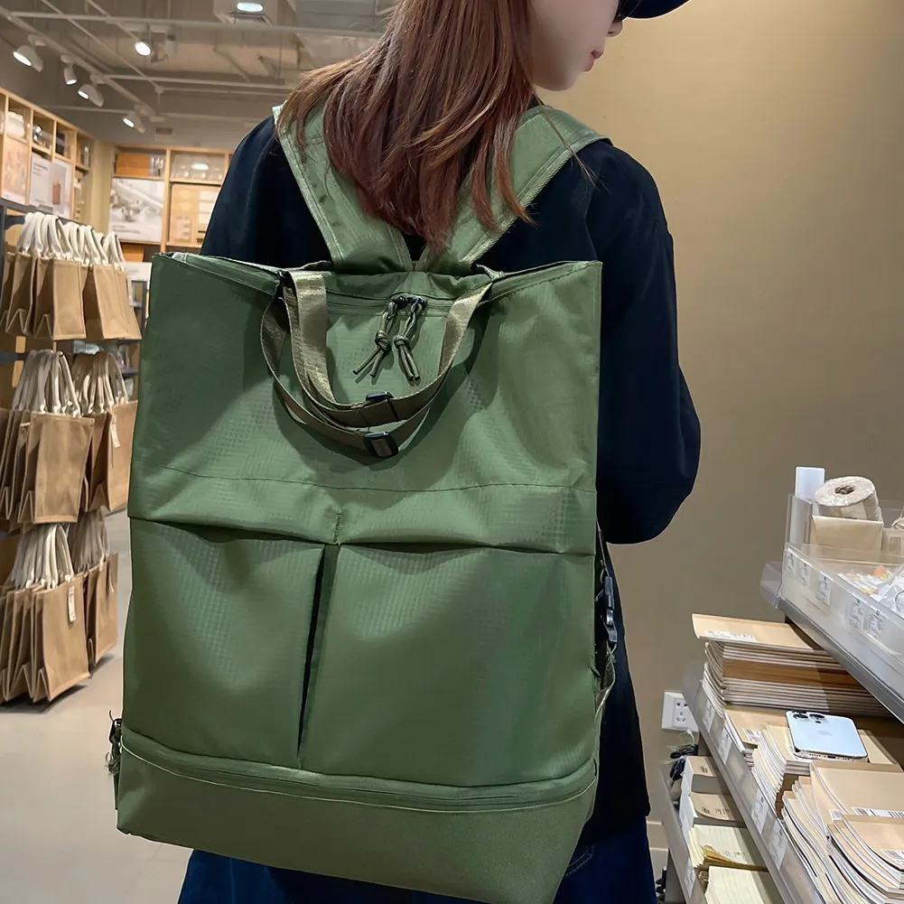 Unisex Travel Backbag Lightweight Women&Men Carry On Backpack Large Capacity Solid Colour Multifunctional Versatile_voghion.com