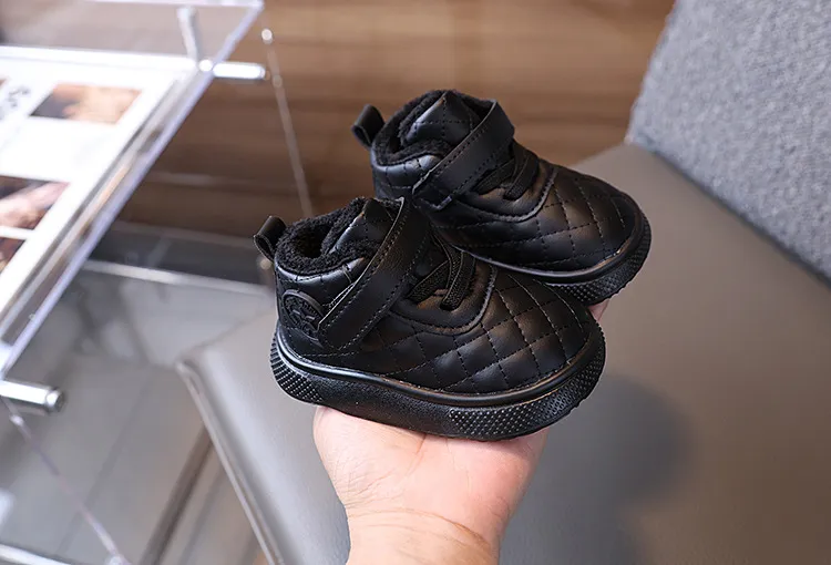 Littlesprouts Baumwollstiefel für Kinder, warm, für den Winter, neue Plüschstiefel für Jungen und Mädchen, verdickte weiche Sohle, rutschfeste Kleinkinderschuhe, Größe 16–26_voghion.com