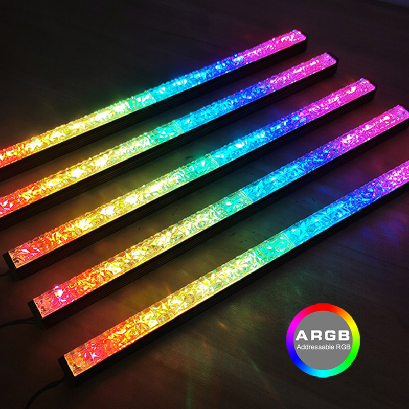 Gaming computertaske 5V ARGB Sync LED Strip Diamanteffekt Magnetisk AURA RGB Chassis Dekorativ lysstang_voghion.com