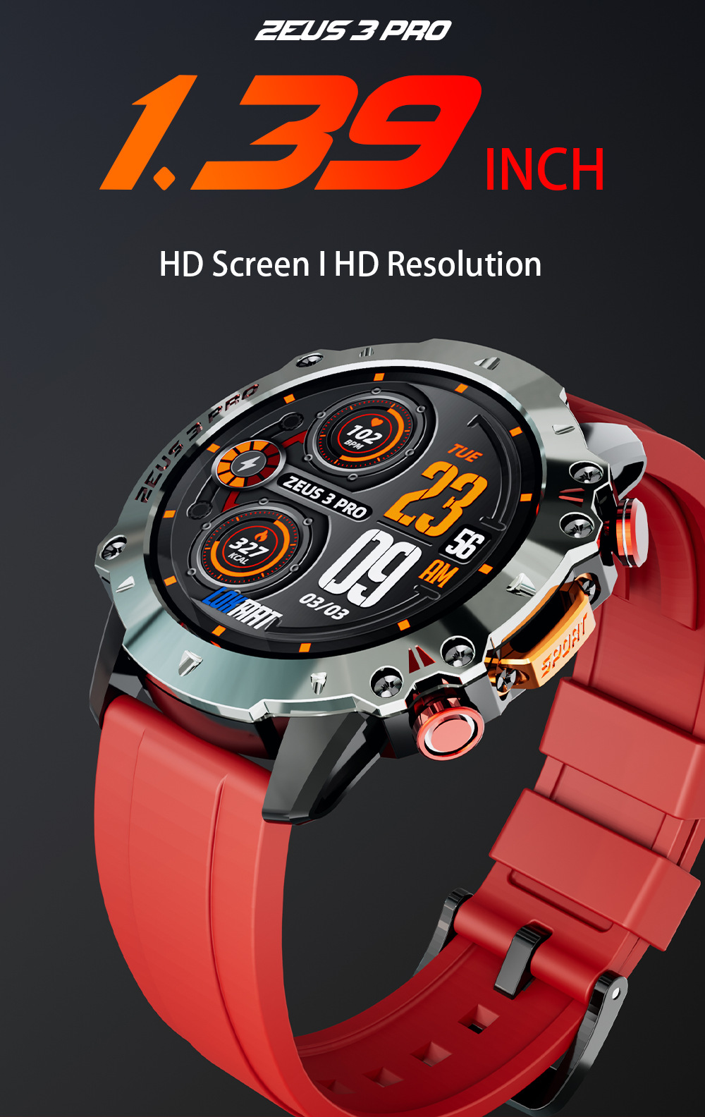 LOKMAT Smart Watch ZEUS3 PRO Outdoor Sports Bluetooth Call Phone Book Call Message Reminder_voghion.com