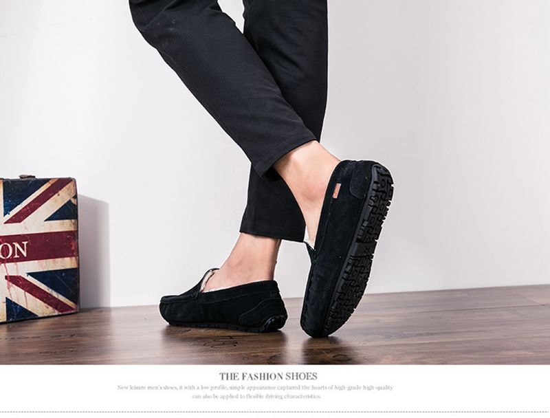 501-3 Wanter Männer Bean Cotton Driving Low-Top Mid-Mouth Flip-On waarm flaach Casual Liederschuhe mat Veet_voghion.com