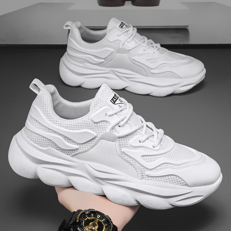New Versatile Spring Casual Running Sneakers Breathable Men's Lightweight Platform Heightening Trendy Dad Shoes_voghion.com