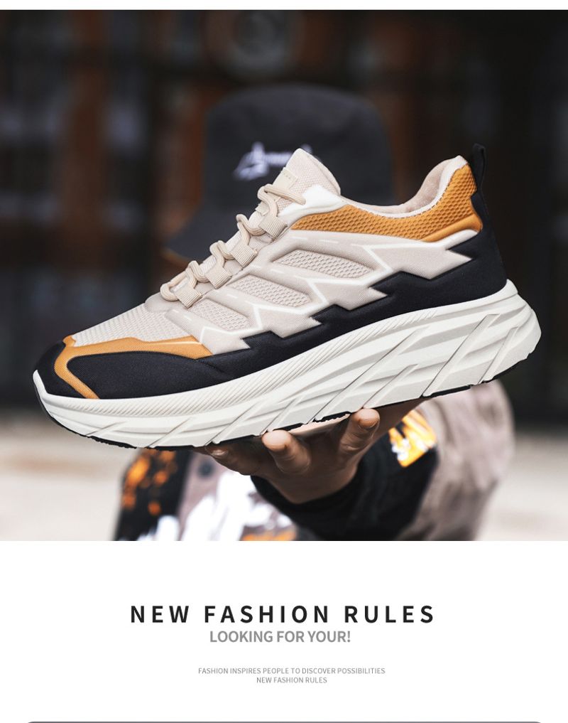 Frühling Neue 2024 Outdoor Bergsteigen Herren Freizeit Sport Leichte Laufschuhe Atmungsaktiv Dicke Sohle Papa Schuhe_voghion.com