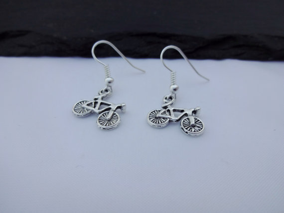 Ciondolo vintage per orecchini da bicicletta in lega d'argento_voghion.com