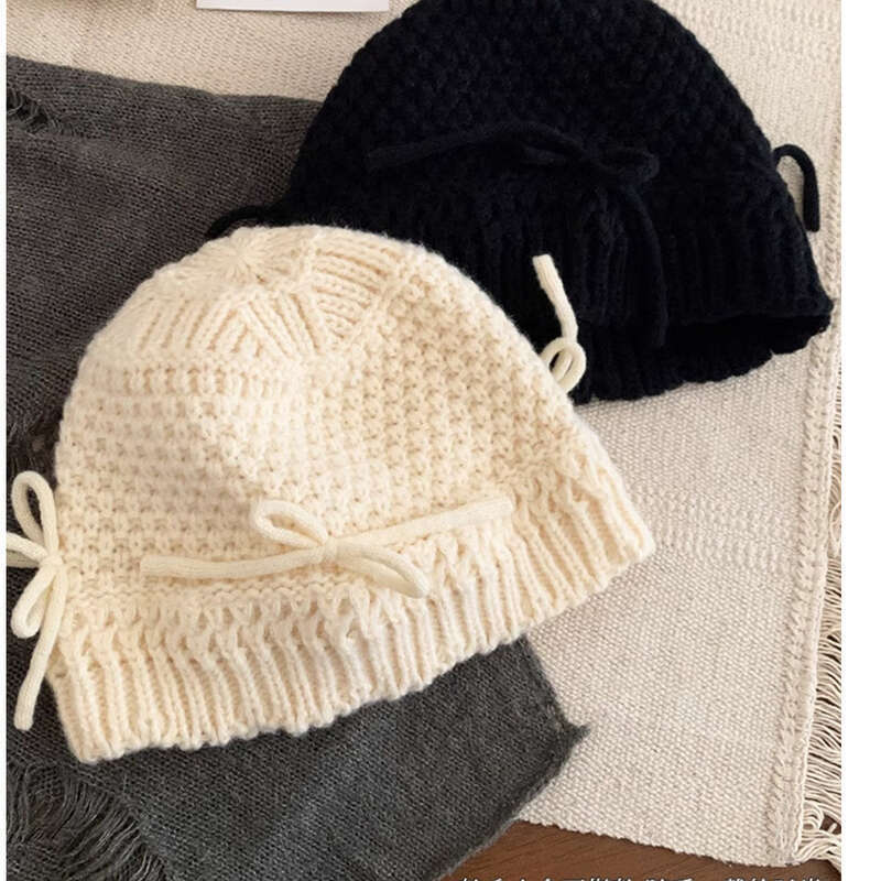 Versione coreana di un simpatico papillon a forma di pescatore per bambini, versatile, dolce atmosfera, viso piccolo, filato lavorato a maglia_voghion.com