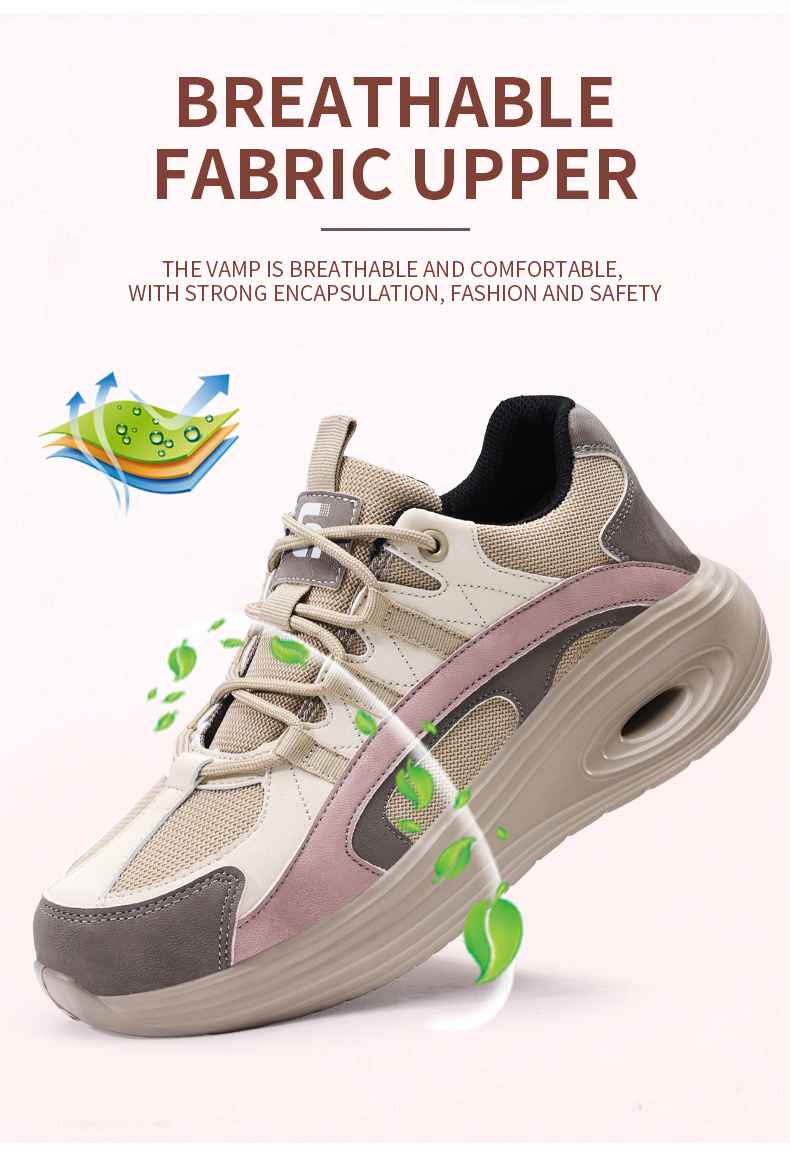 Scarpe antinfortunistiche GUYISA da donna con punta in acciaio, scarpe da lavoro leggere e morbide F129_voghion.com