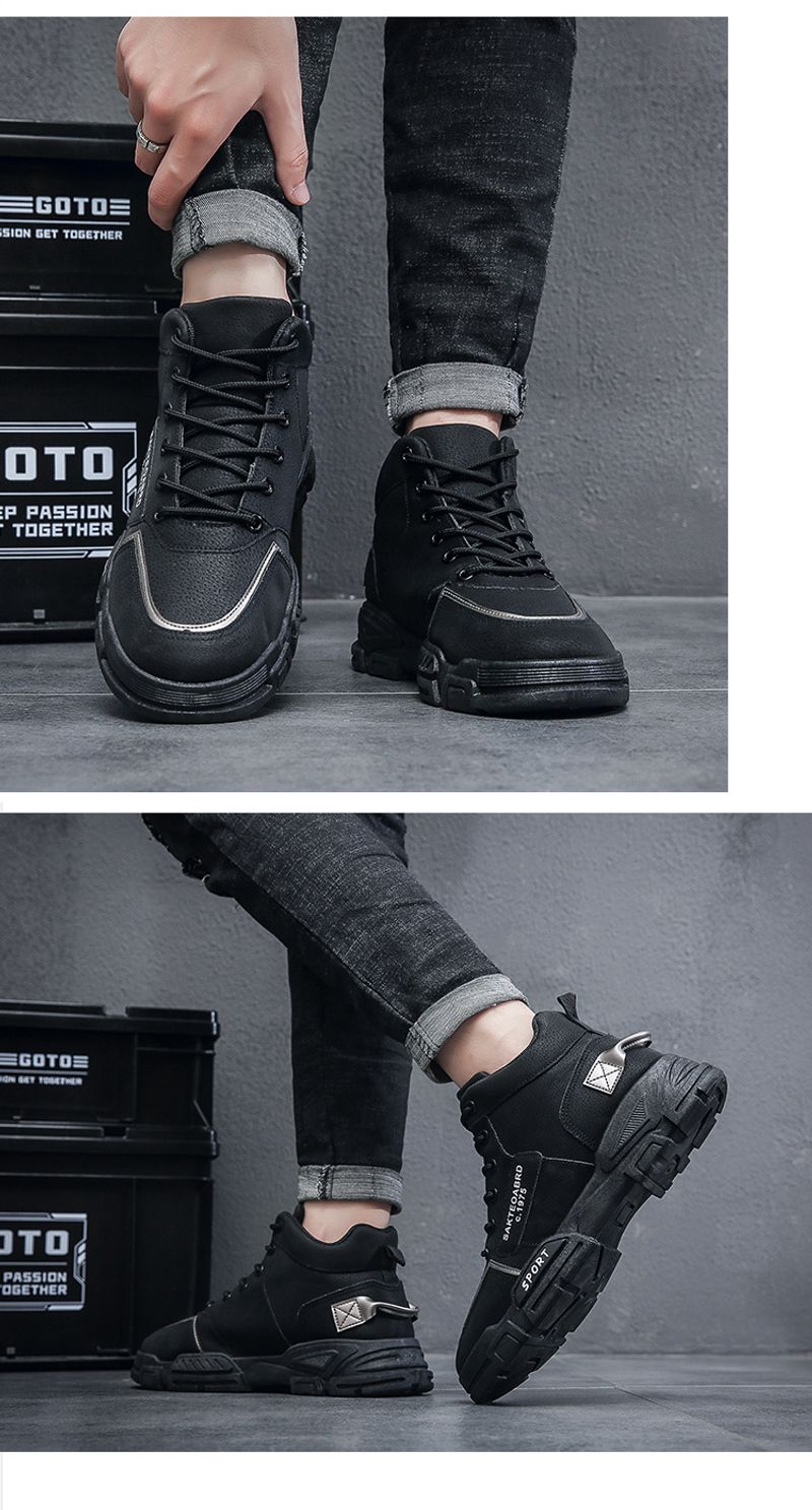 2024 Automne High Martin Édition Coréenne Vêtements de Travail Polyvalents Mi-hauts Courts Chaussures Tendance Bottes pour Hommes_voghion.com