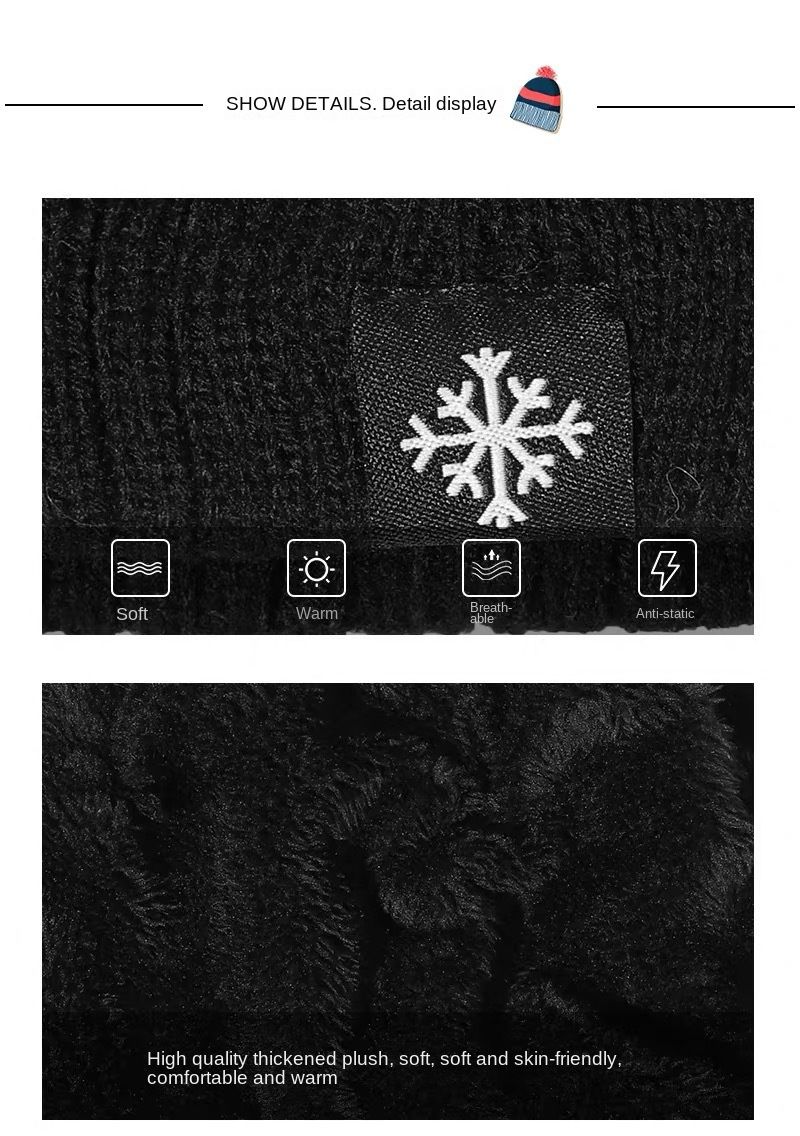 Unisex-Mütze mit Fleece-Innenfutter, dicke, warme Ohrenschützer, geschlossene Zehenpartie, gestrickte Herrenmütze, neue winddichte, kältebeständige Wollmütze_voghion.com