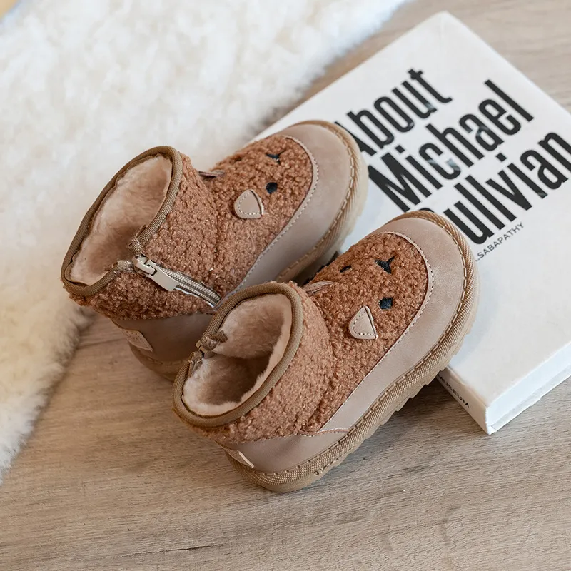 Infant Snow For Children 2025 Cute Cartoon Little Toddler Plush Thick Warm Cotton Shoes Cutefeet Kids Winter Boots Sizes_desvips.com
