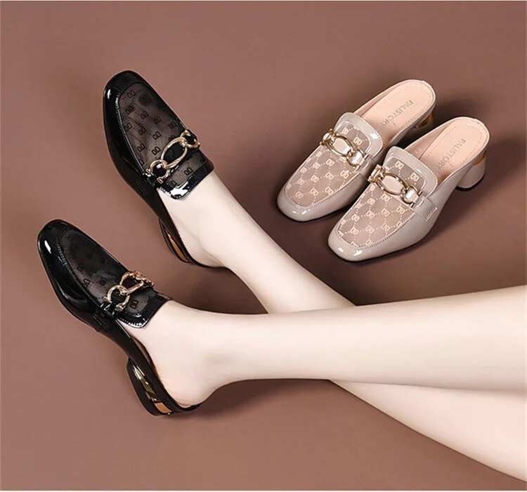 PLOVER hakiki deri örgü 2024 yeni yarım terlik_voghion.com