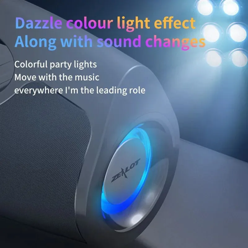 Mikrofony Zealot P1 Bezprzewodowy głośnik Bluetooth Karaoke 40 W Zewnętrzny subwoofer Super Bass Stereo Przenośny z_voghion.com