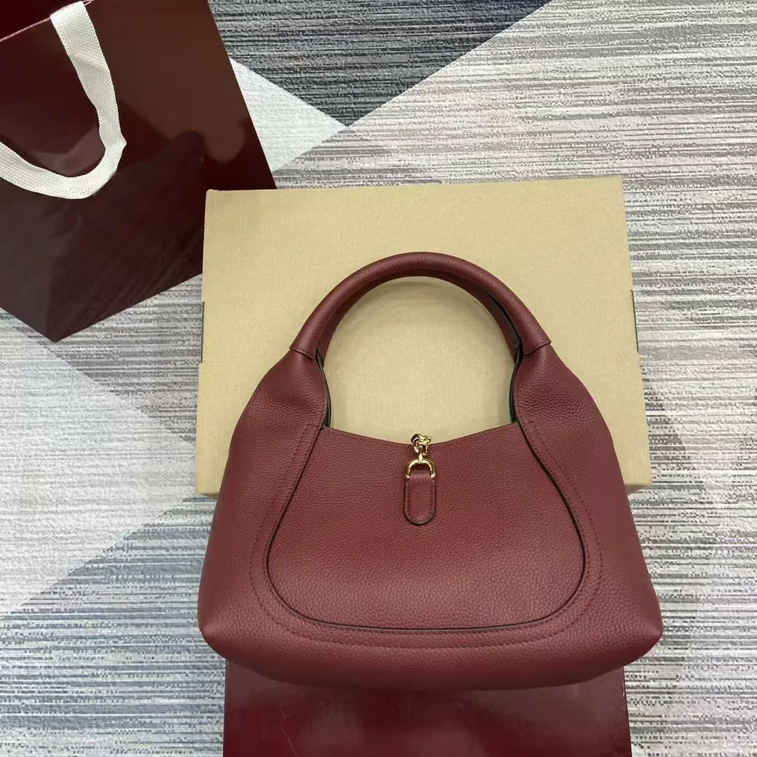 Quality Designer Softbits Bucket Grained Calfskin Leather Top Handle Gold Hardware Hasp Shoulder Bags Women Daily_voghion.com