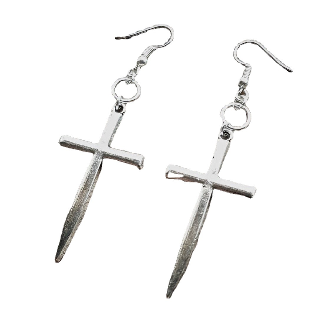 Gotische silberne Schwertkreuzohrringe_voghion.com