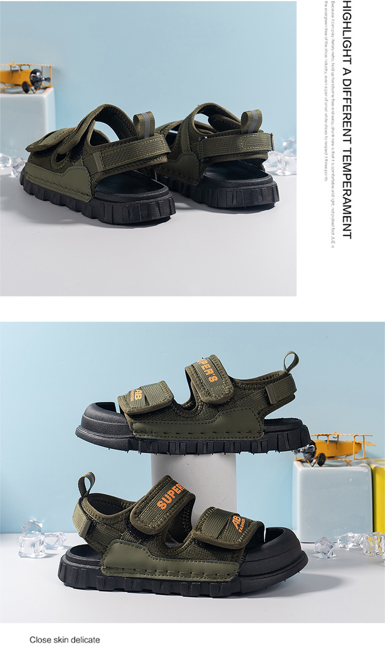Sandales pour garçons 2024 Été Nouvelles chaussures de plage antidérapantes pour enfants moyennes et grandes filles Baotou_voghion.com