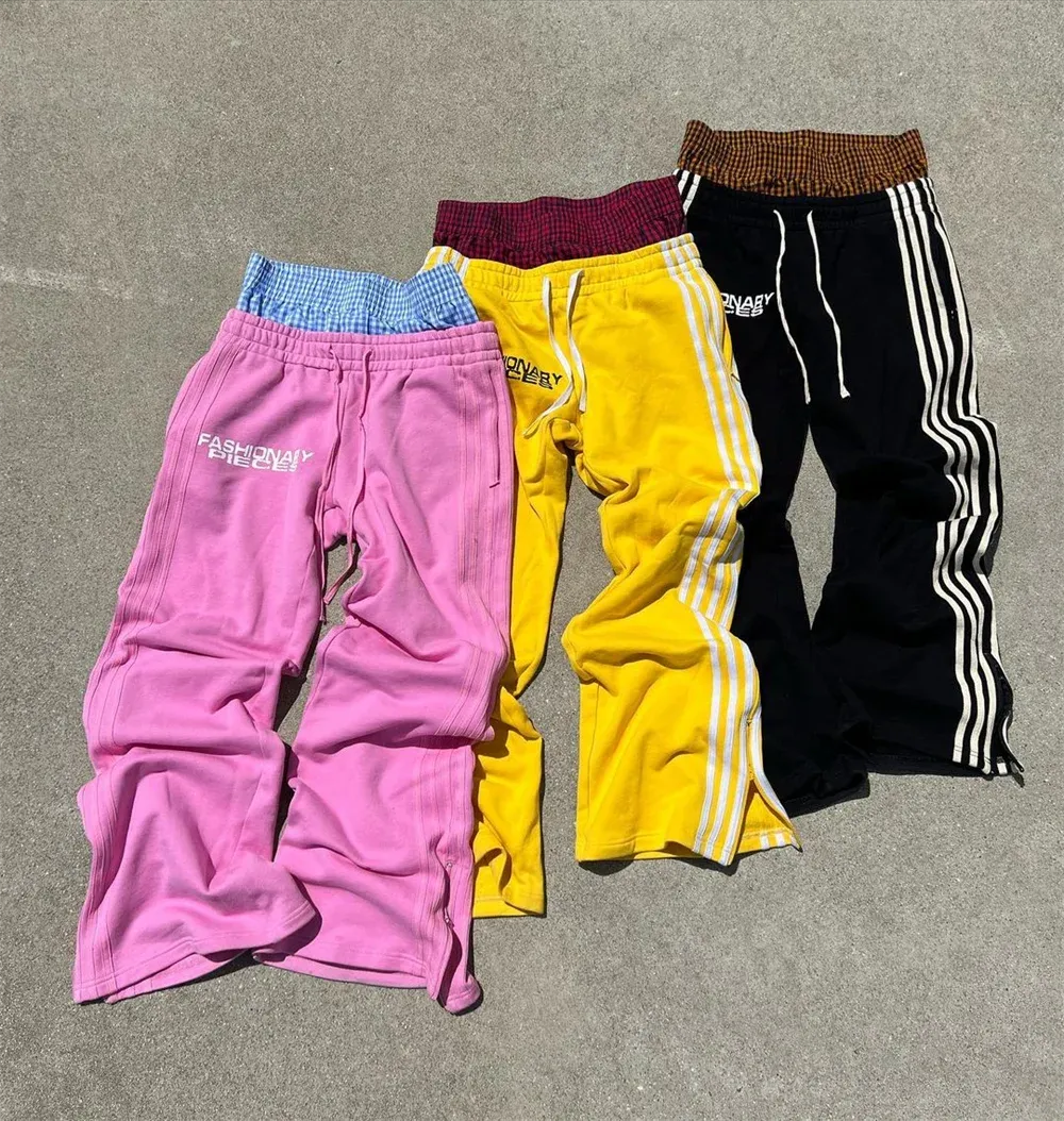 Férfi nadrág Férfi Y2K divat Egyszerű Csíkos Alkalmi Férfiaknak Retro Haruku Hip Hop Melegítőnadrág Laza Egyenes Magas Derekú_voghion.com
