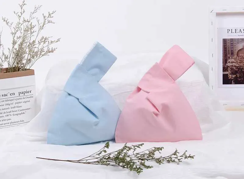 Borsa da shopping leggera riutilizzabile ecologica in cotone Wens Knot Wrist, porta monete Y241106_voghion.com