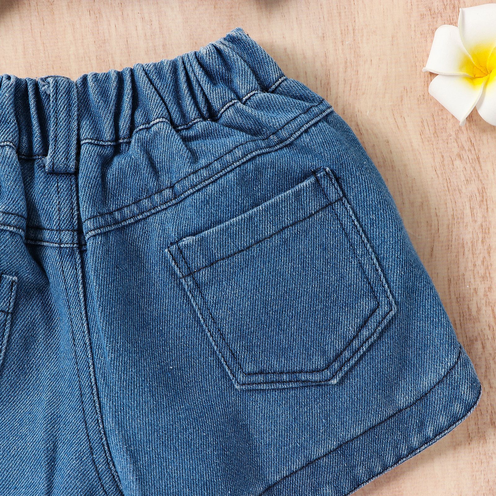 Mutter & Kinder Europäischen und Amerikanischen kinder kleidung der neue sommer mädchen rohr top halter top + denim shorts set_voghion.com