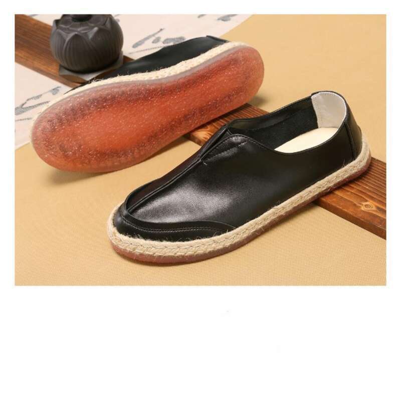 Herren Leder Slipper Im British Style Business Freizeitschuhe_voghion.com