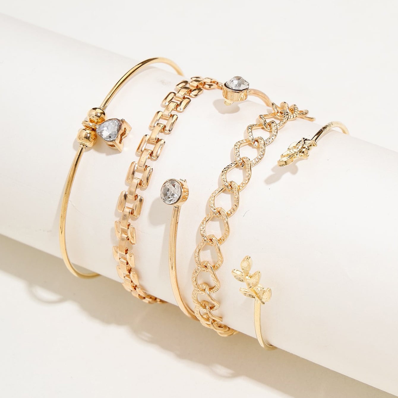 Punk with Diamond and Butterfly Layered Chain Jewelry Hip Hop Multi Layer OT Bracelet_voghion.com
