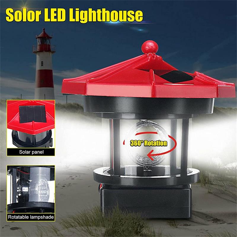 Luci solari Faro Luce da prato LED in plastica Lampada da paesaggio rotante a 360 gradi Lampada a raggio di luce per giardino Cortile Prato Decorat_voghion.com