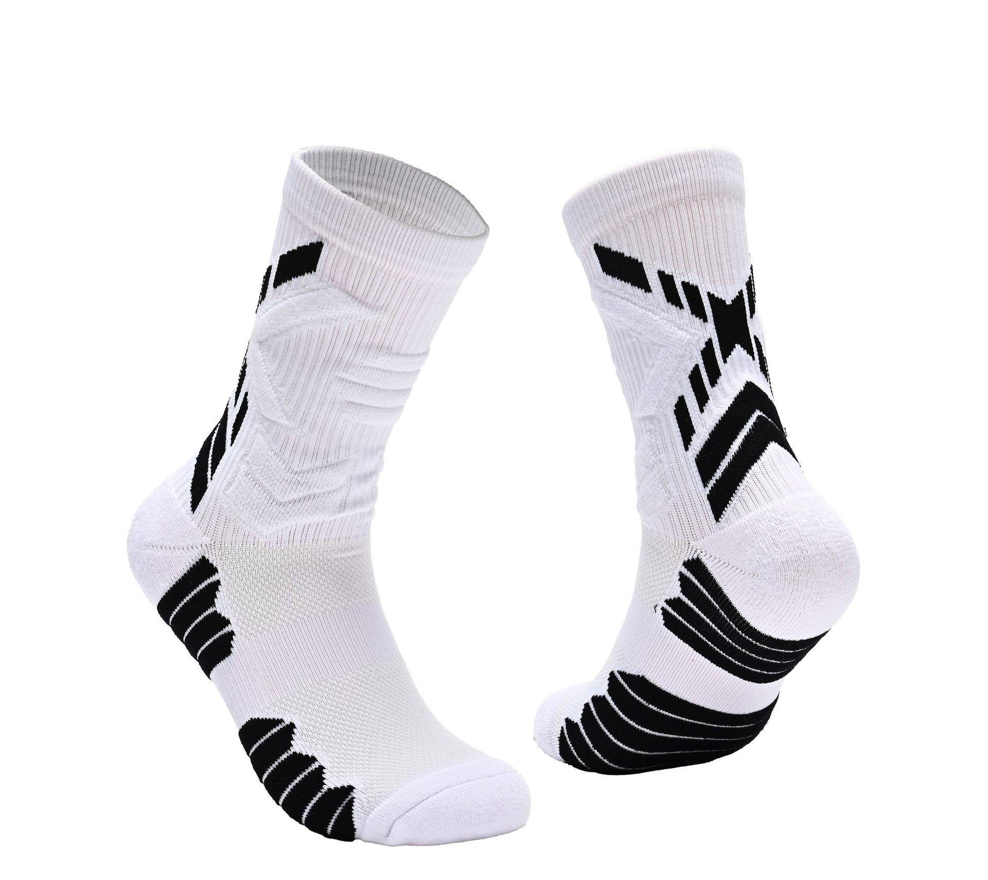 Breathable Cushioned Football Socks For Men & Youth - Moisture-Wicking Training Socks For Soccer, Basketball - White, Black, Red, Neon Green, Orange_voghion.com