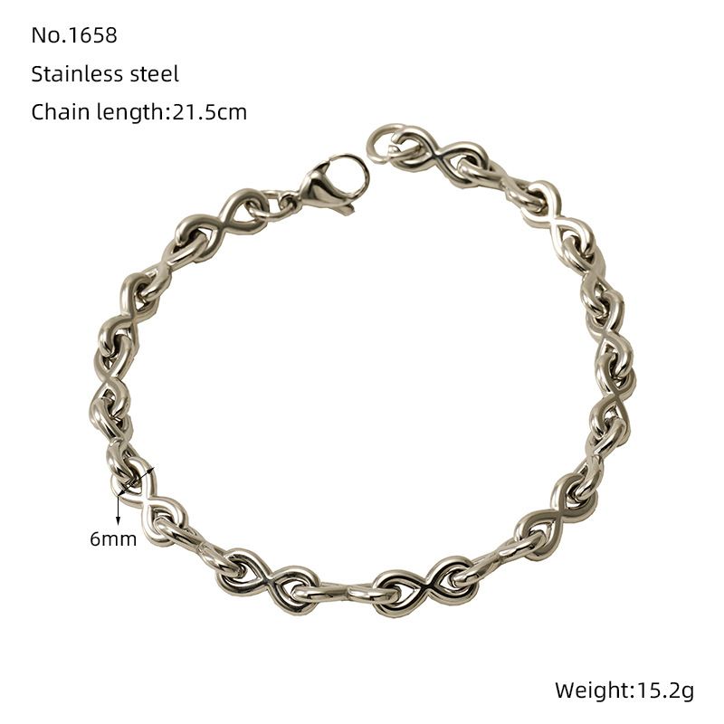 Eenvoudige stijl effen kleur 304 roestvrijstalen armbanden in bulk_voghion.com