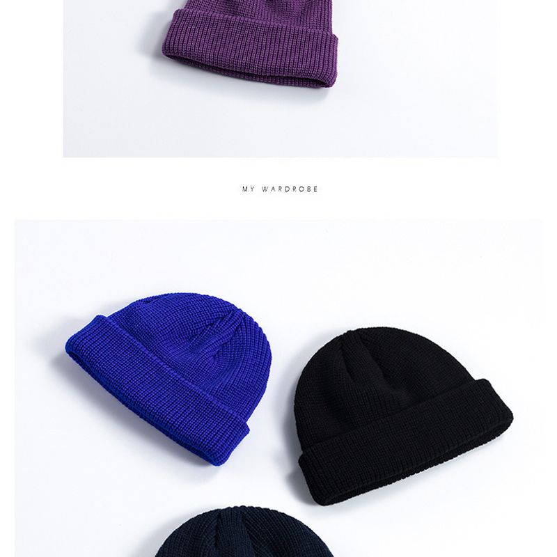 Unisex Winter Knitted Casual Skull Men's Gift Warm Cuff Beanie Cap Turn Up Hat_voghion.com
