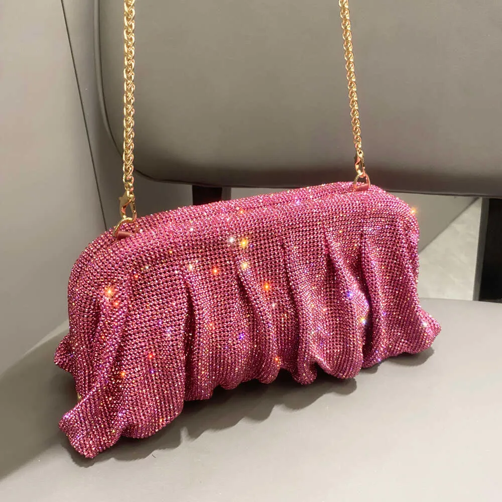 Robe de soirée Rhies à poignée brillante, nouveau portefeuille pliable et sac à main de créateur pour fête de mariage de haute qualité_voghion.com