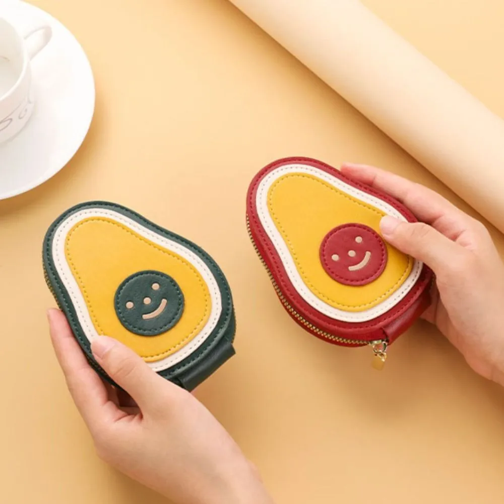 Portafoglio mini in pelle PU con 9 tasche, motivo: avocado, grande capacità, porta carte d'identità da donna_voghion.com