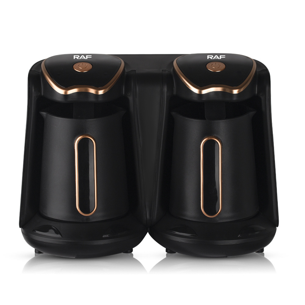 European Standard Electric Turkish Machine Double Pot Design Coffee Brewing 1200W_voghion.com