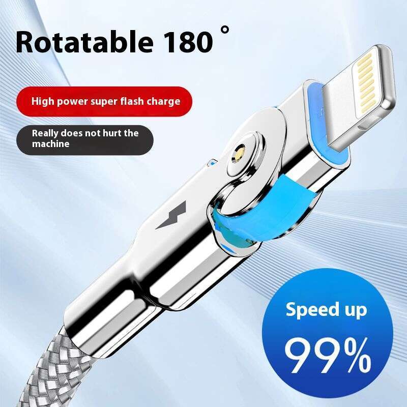 【Sklepowa wyprzedaż】Nadaje się do iOS 7/8/X/XR/11/12/13/14 ProMax Obrotowy szybki kabel danych, kabel do ładowania telefonu komórkowego XS_voghion.com