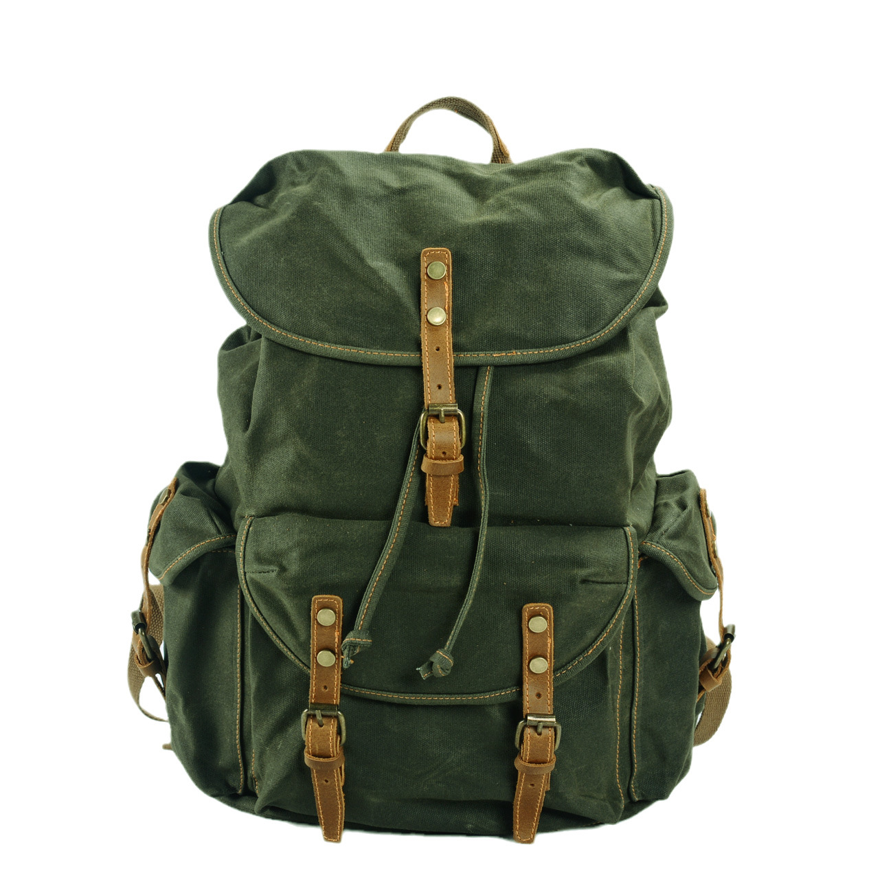 Zaino da uomo LazyZoom in tela cerata morbida, grande capacità, per studenti, scuola, viaggi e trekking_voghion.com
