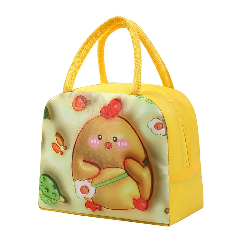Functional Pattern Cooler Box Portable Insulated Canvas Bag Thermal Food Picnic Lunch Bags For Women Kids_voghion.com