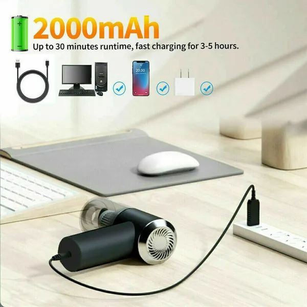 Portable Car Vacuum Cleaner, Handheld Vacuum High Power Cordless, Hand Vacuum Rechargeable Easy To Clean Car Interior, Desktop, Sofa, Keyboard, Draw_voghion.com