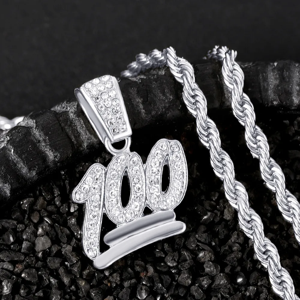 Hängsmycken Halsband Hiphop 100 Poängs Repkedja För Iced Out Strass Smycken Män Kvinnor Daglig Dekoration_voghion.com