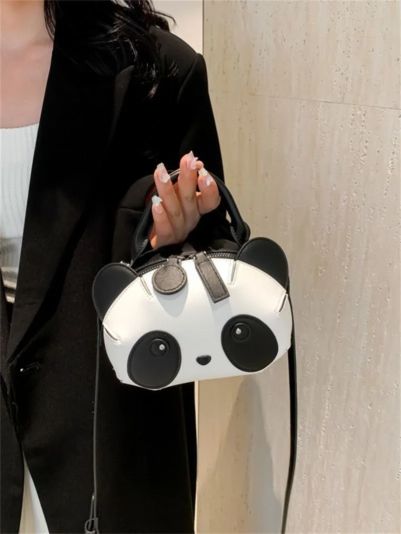 Charmante cartoon panda handtas: modieuze schoudertas voor dames voor dagelijks woon-werkverkeer - lichtgewicht en stijlvol_voghion.com
