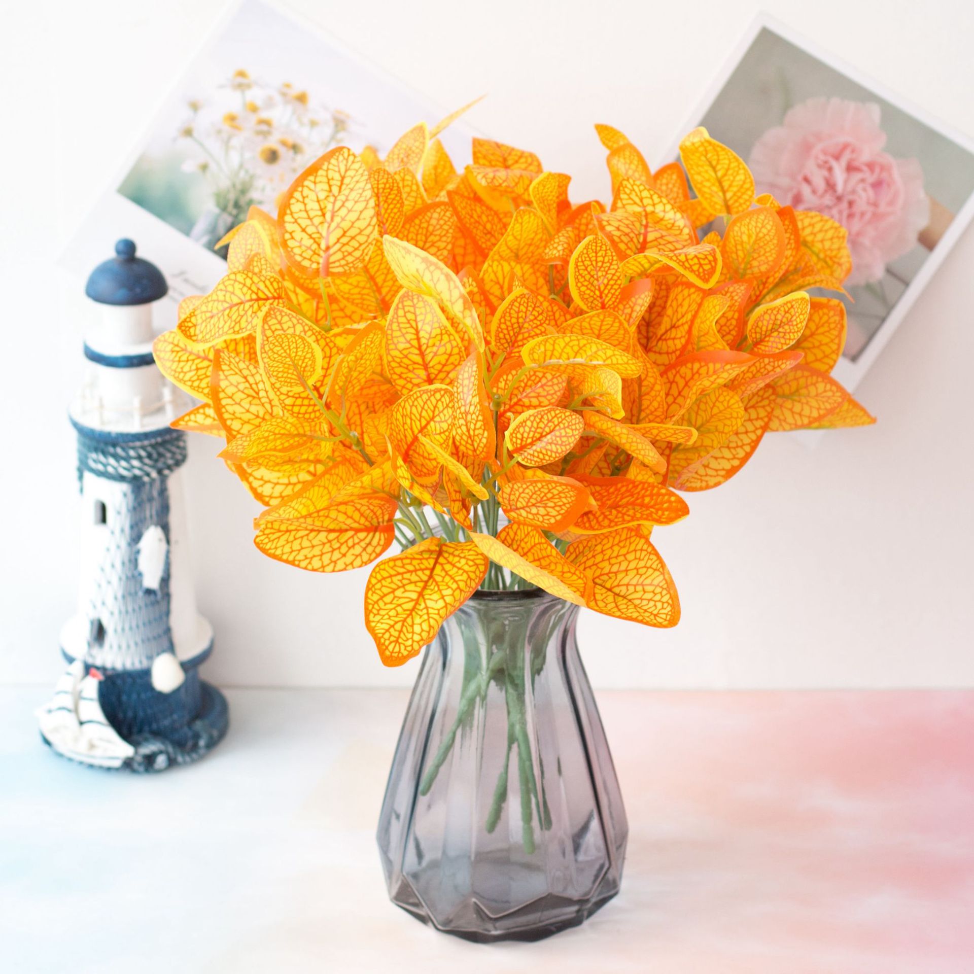 Materiali per pareti vegetali Ingegneria delle foglie verdi Foglie posteriori di tartaruga a 7 forcelle Fiori di simulazione Piantagione da interno_voghion.com