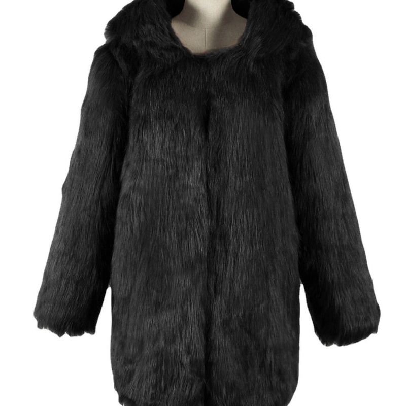 Abbigliamento donna nuovo autunno e inverno con cappuccio giacca di pelliccia di media lunghezza per le donne_voghion.com