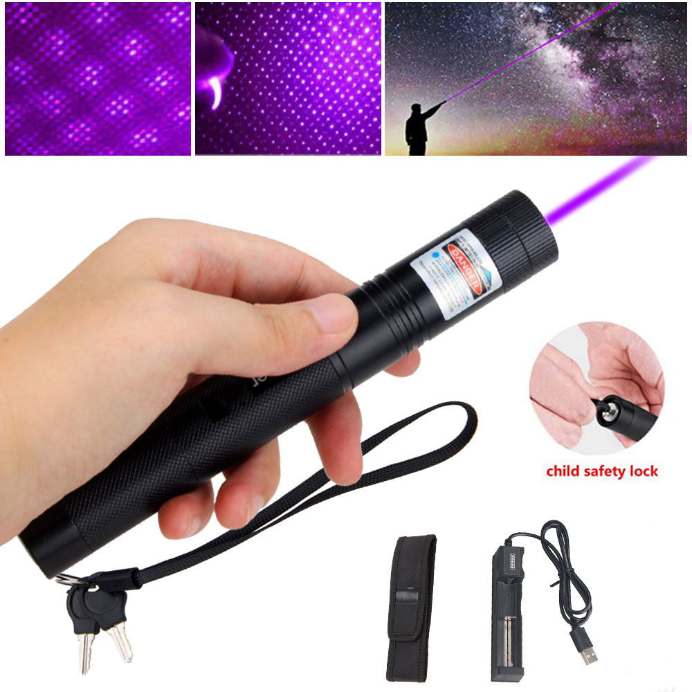 1mw Purple Laser Pointer Pen Power Adjustable Visible Light & Holster_voghion.com