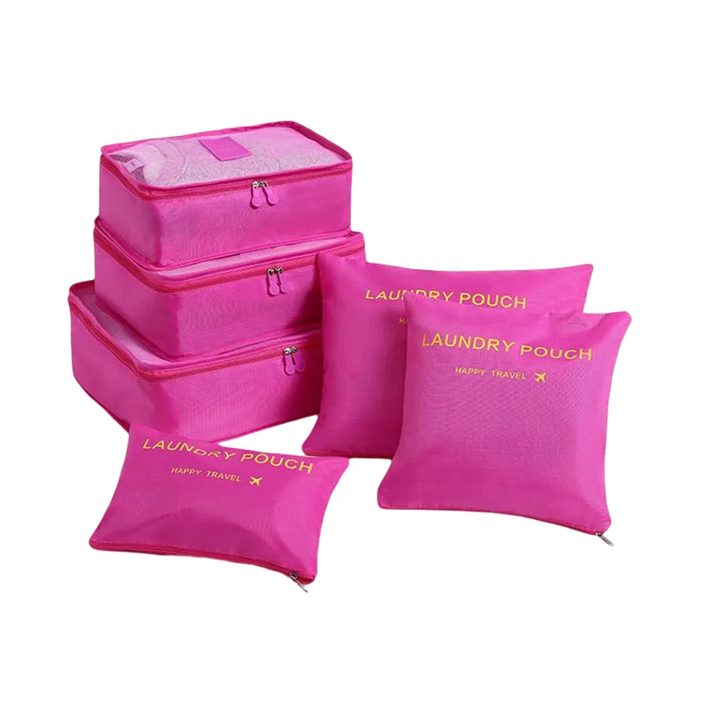 6pcs/set Travel Cases Thickening Lage Storage Bag Waterproof Foldable Space Saving For Family Vacation Skiing Camping_voghion.com